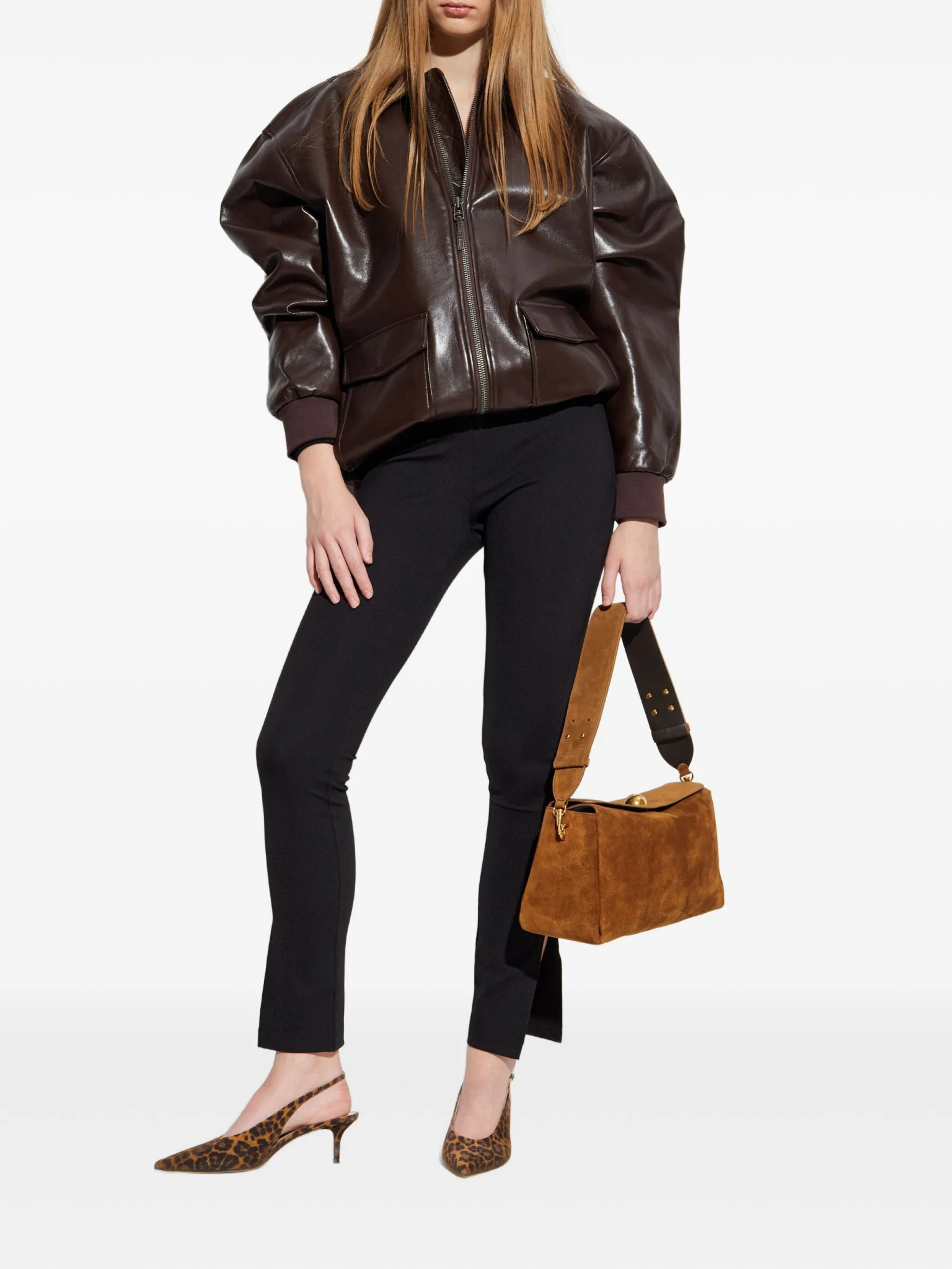 [Anine Bing] Trousers FW25 A0311356BLK26