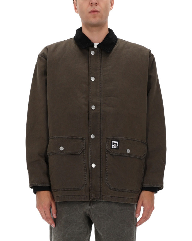 [OBEY] Jacket FW25 121800606_BLACKOLIVEFADEDWASH