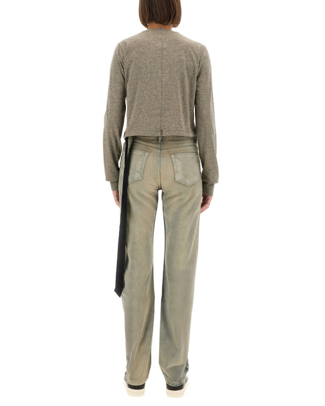 [RICK OWENS DRKSHDW] T-shirts Long Sleeve FW25 DS02E7200_JGM178