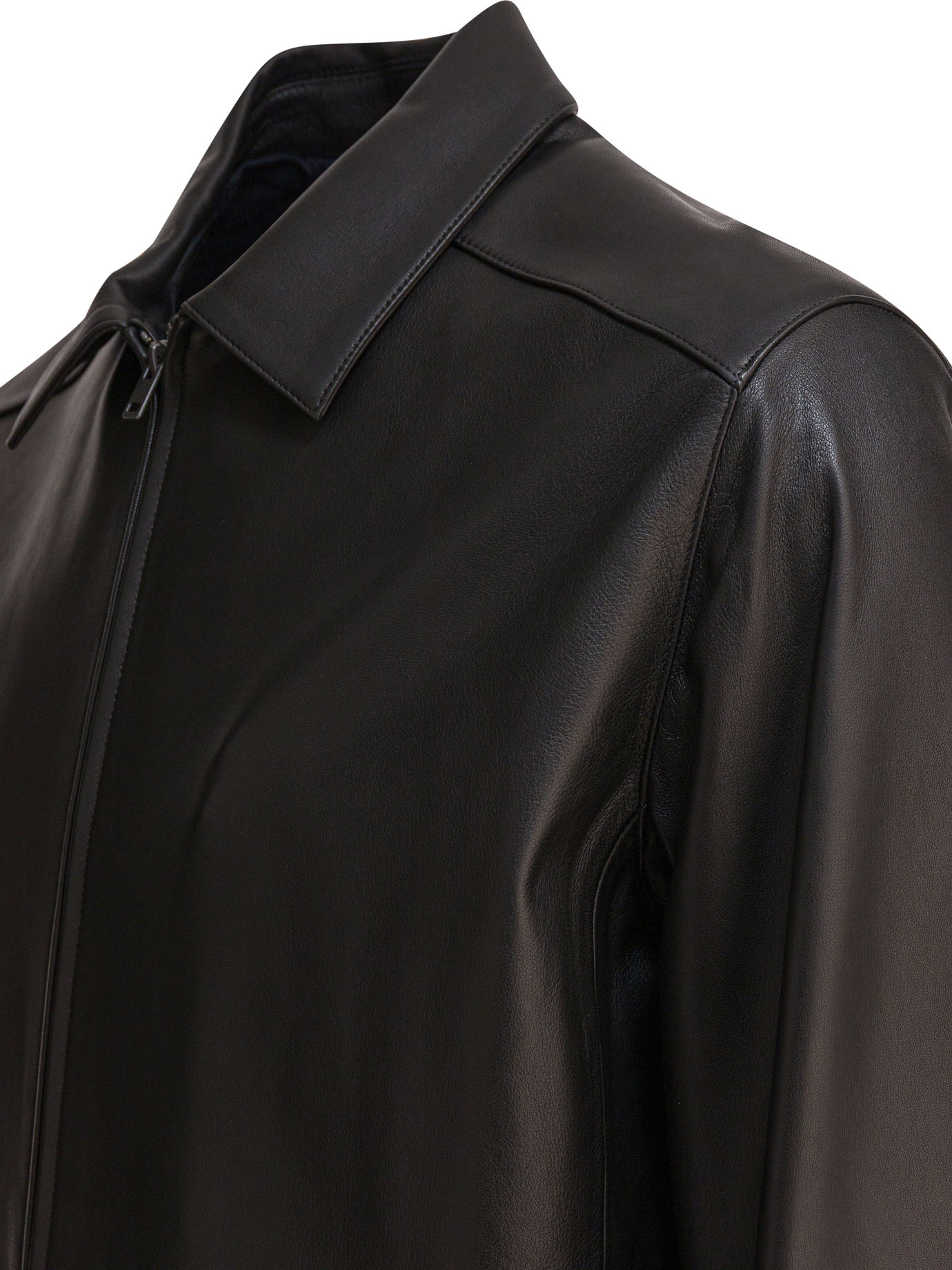 [VINCE] Leather Jacket FW25 M03894016A001BLK