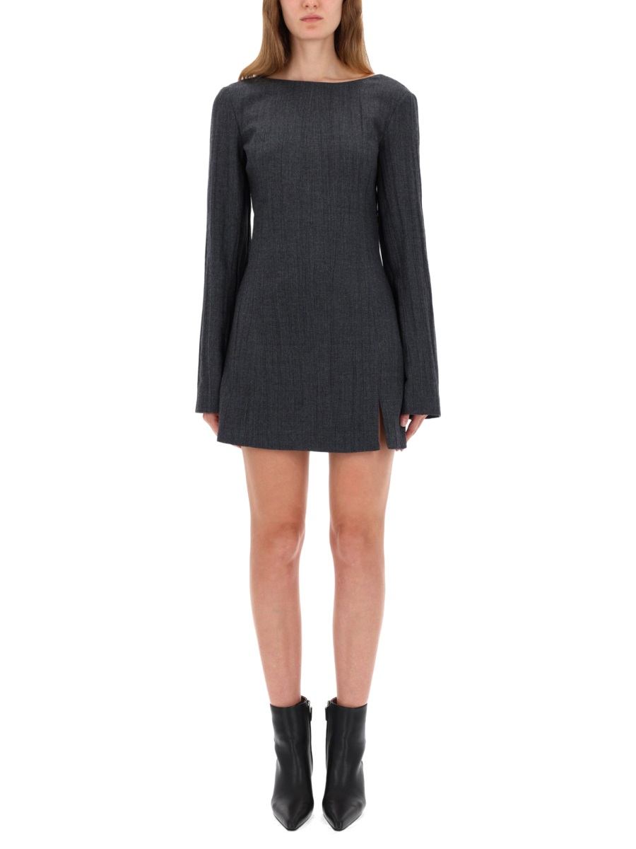 [Our Legacy] Long sleeve dress FW25 W4257FS_STONEGREYPLISSEWOOL