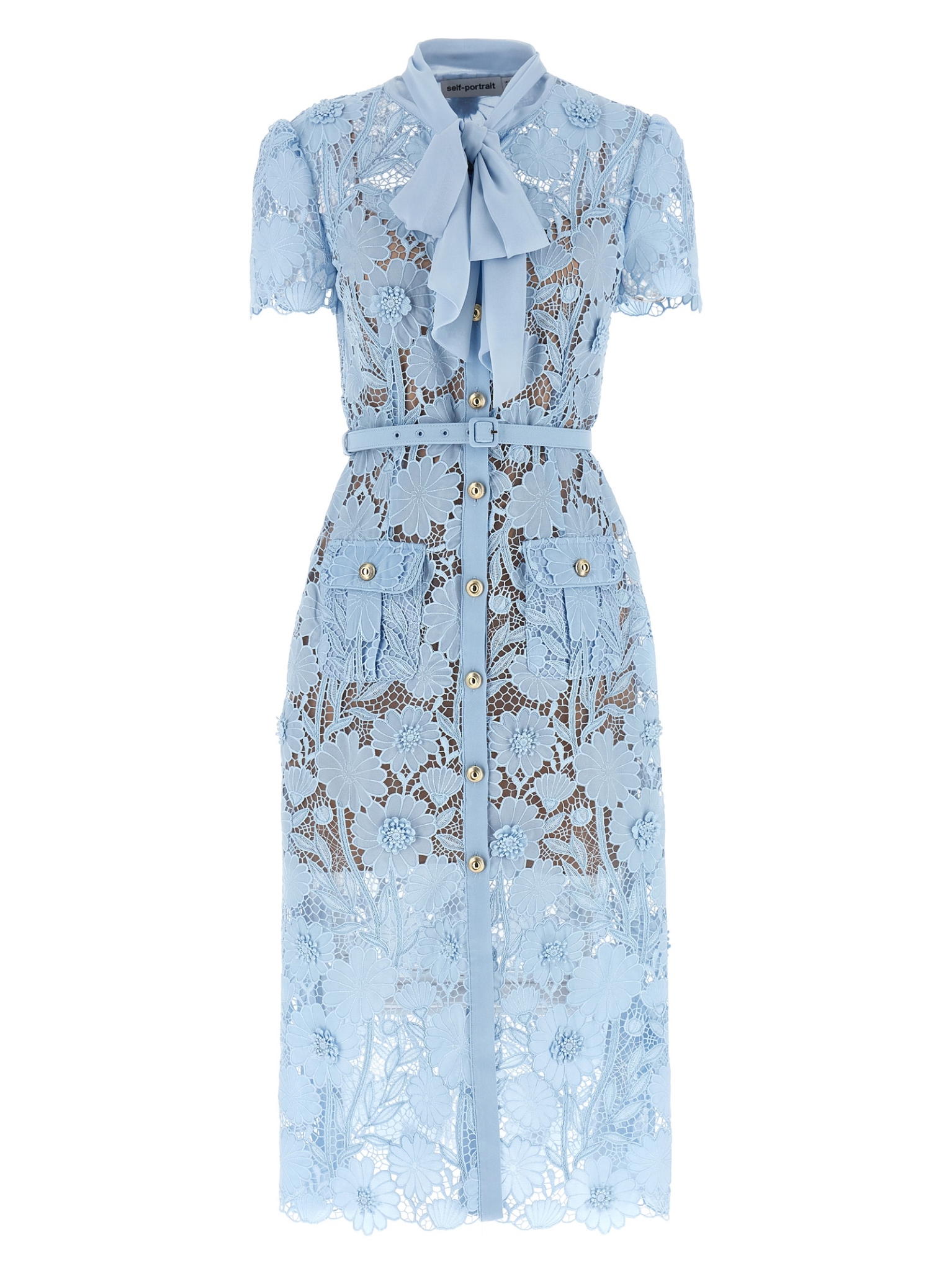 [SELF PORTRAIT] Short sleeve dress FW26 PF26111MBLBLUE