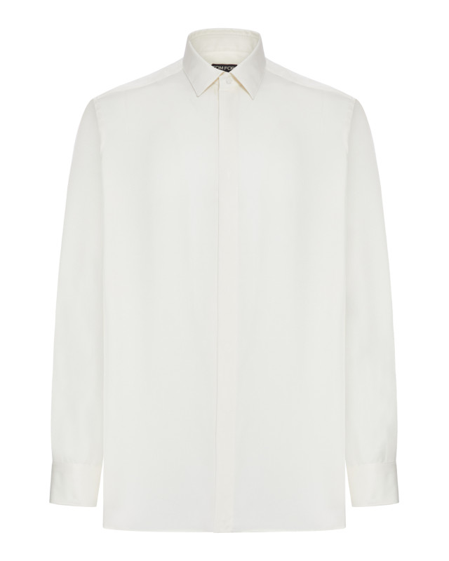 [Tom Ford] Shirts Long Sleeve FW26 HRVF01S0275WAR CHALK