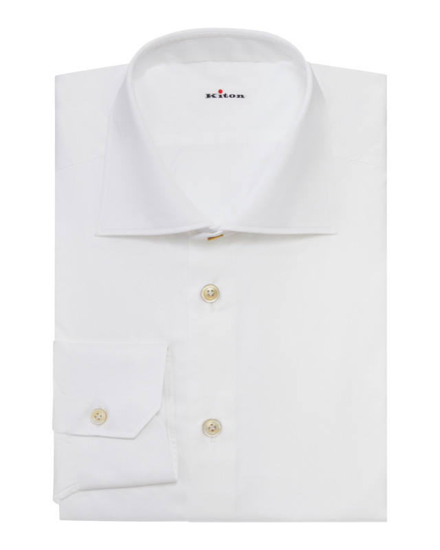 [Kiton] Shirts Long Sleeve FW26 UCCH0960801009009 WHITE