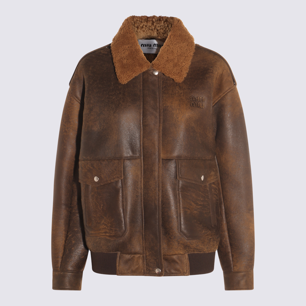 [Miu Miu] Leather Jacket FW25 MPV960172PF0003