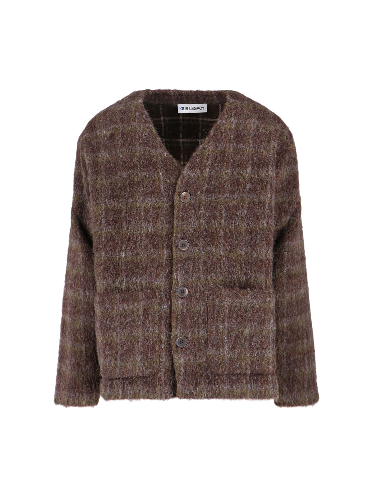 [Our Legacy] Cardigan FW25 M4256CDDORF CHECK HAIRY WOOL