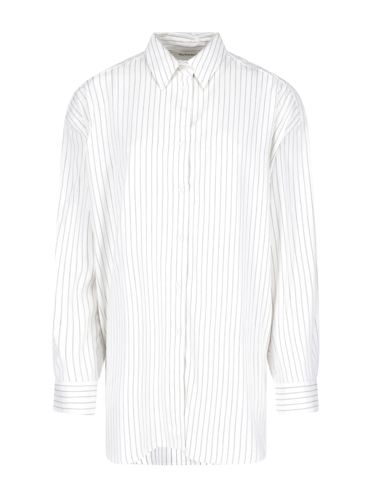 [THE FRANKIE SHOP] Shirts Long Sleeve SS26 OANA FLUID BUTTON UP SHIRTWHITE BLACK STRIPE