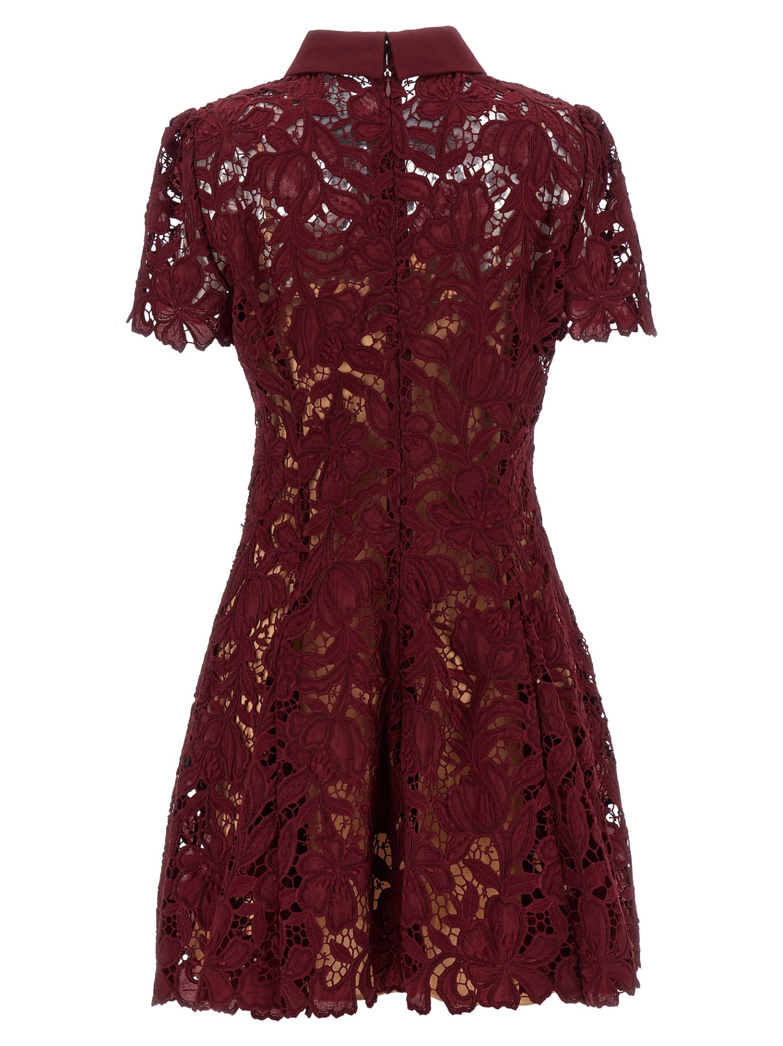 [SELF PORTRAIT] Short sleeve dress FW26 PF26111SABUBURGUNDY