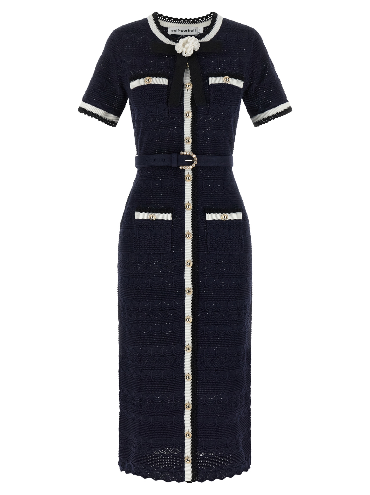 [SELF PORTRAIT] Short sleeve dress FW26 PF26072MANNAVY