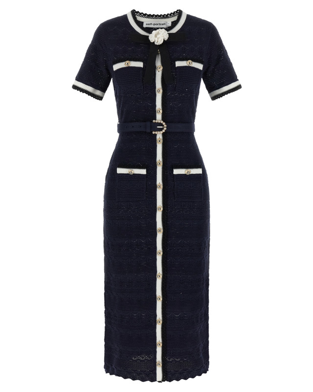 [SELF PORTRAIT] Short sleeve dress FW26 PF26072MANNAVY