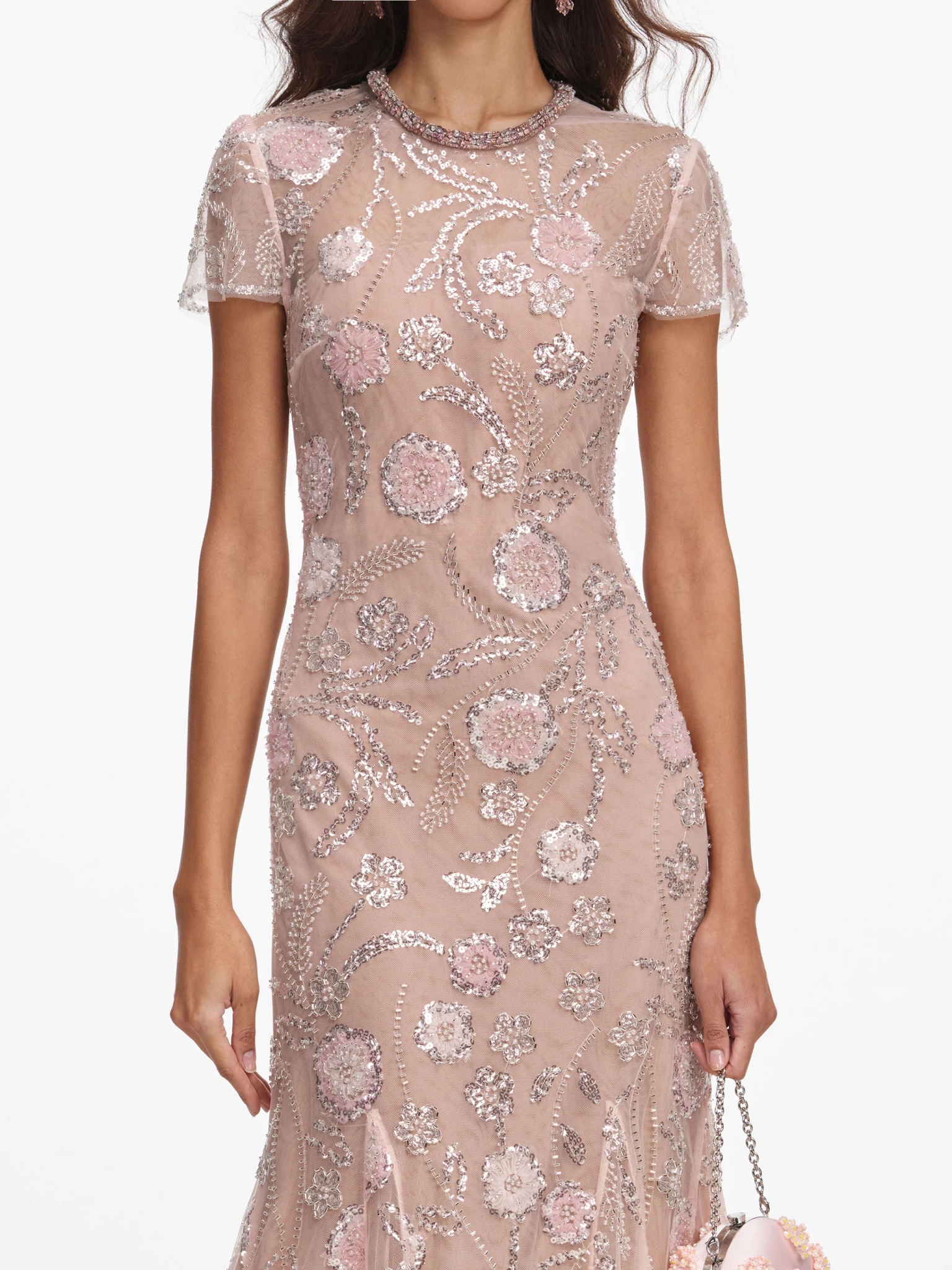 [SELF PORTRAIT] Short sleeve dress FW26 PF26145MPPINK