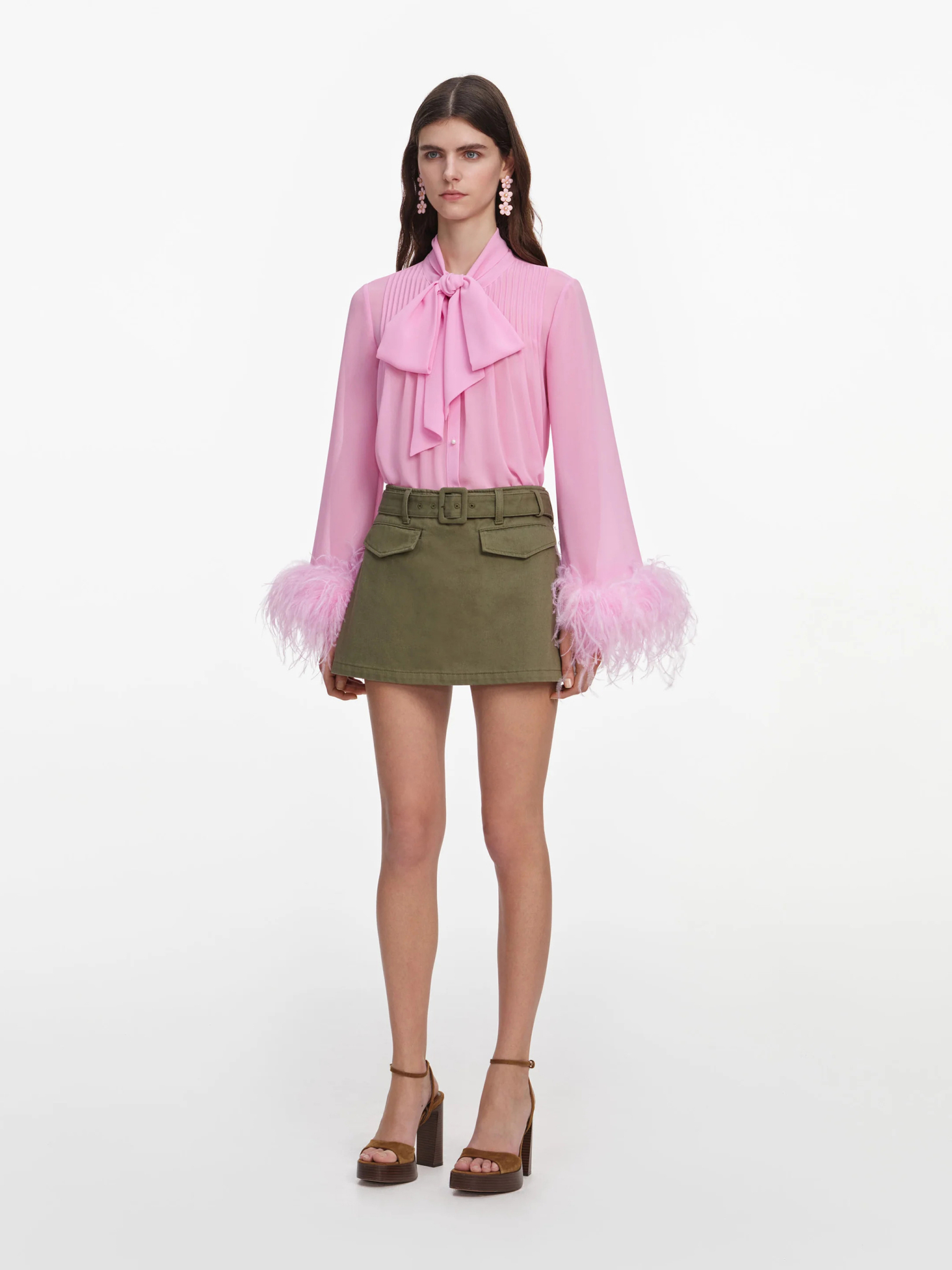[SELF PORTRAIT] Mini skirt FW26 PF26832SKGKHAKI