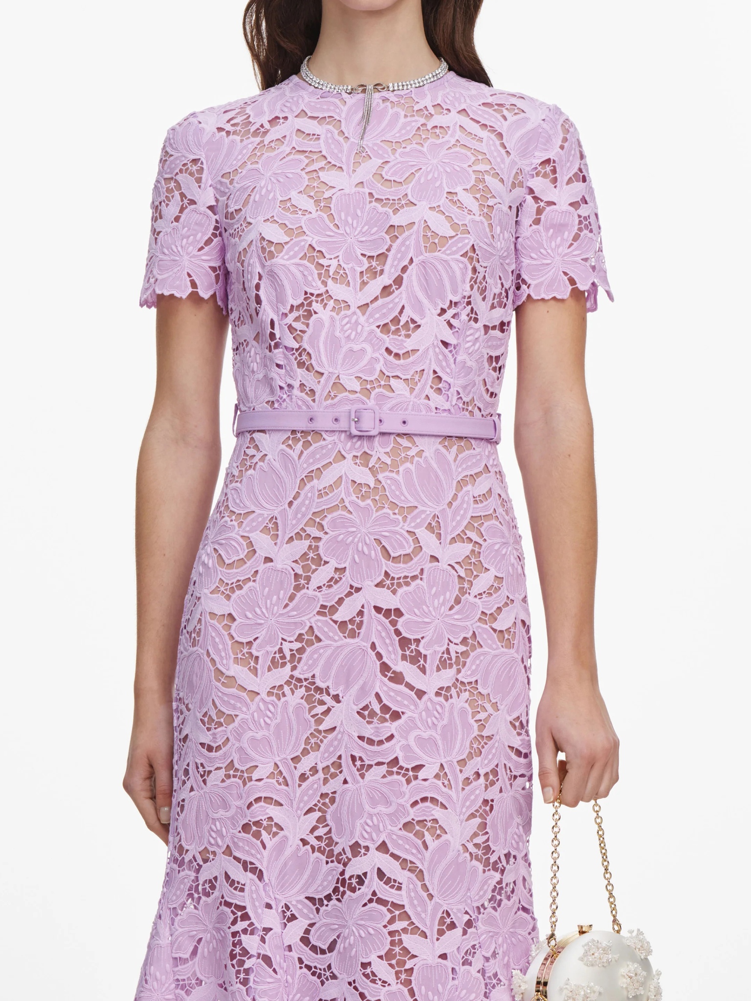 [SELF PORTRAIT] Short sleeve dress FW26 PF26107MLLILAC