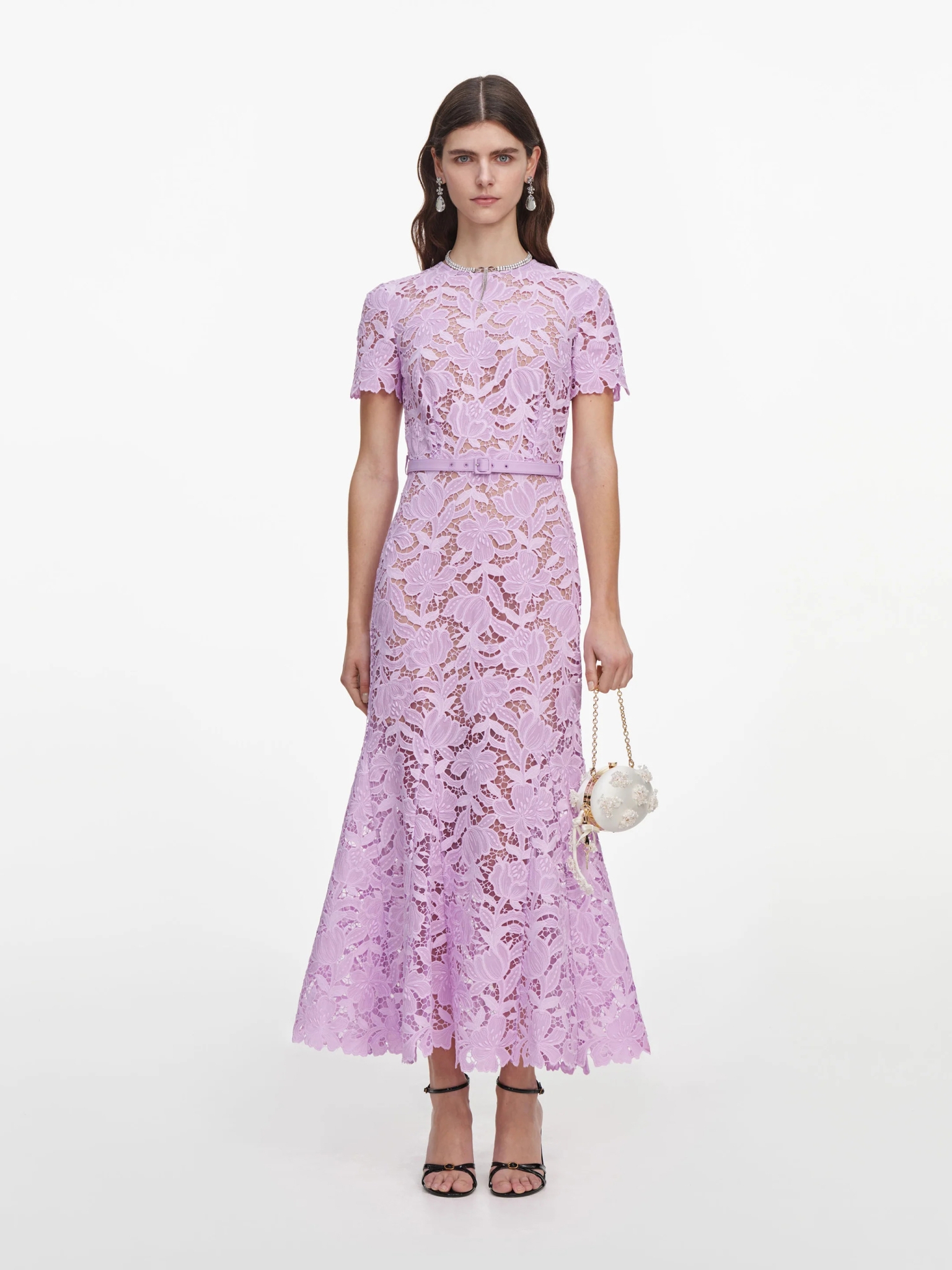 [SELF PORTRAIT] Short sleeve dress FW26 PF26107MLLILAC