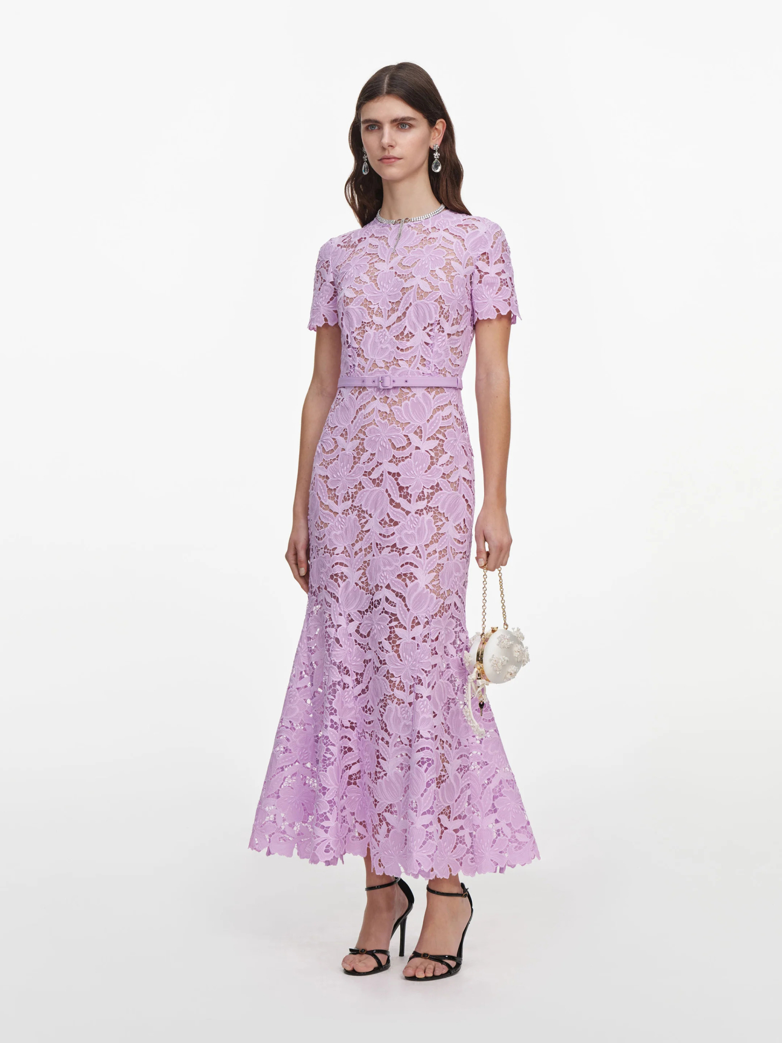 [SELF PORTRAIT] Short sleeve dress FW26 PF26107MLLILAC