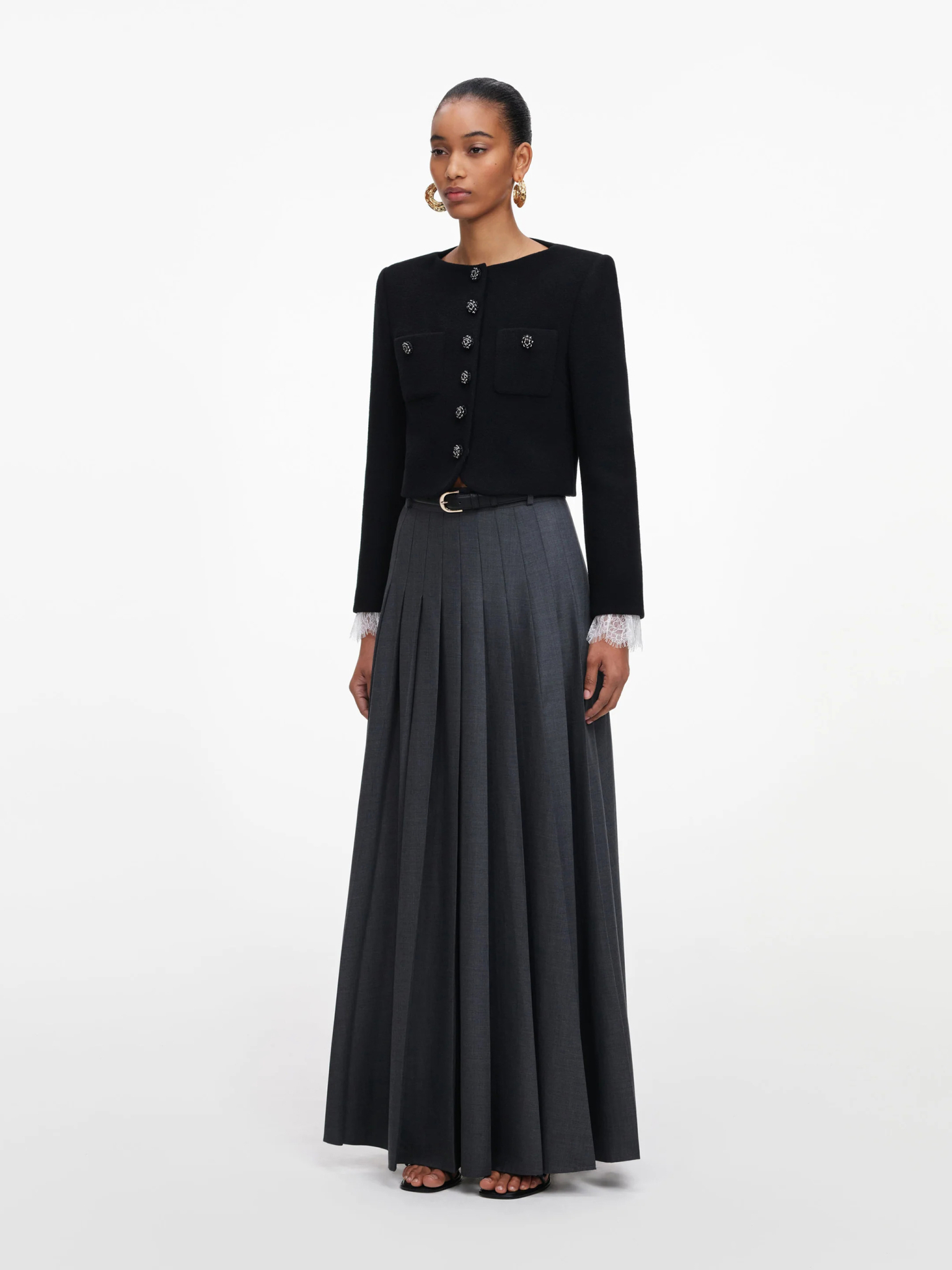 [SELF PORTRAIT] Long skirt FW26 PF26137XSKGRGREY