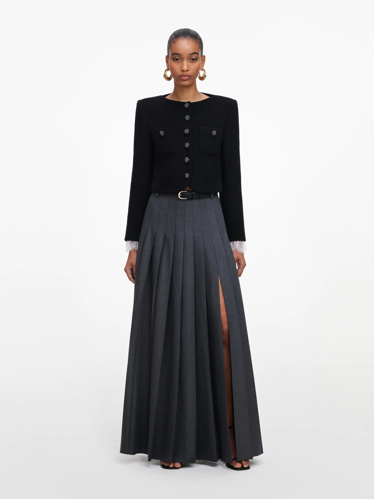 [SELF PORTRAIT] Long skirt FW26 PF26137XSKGRGREY