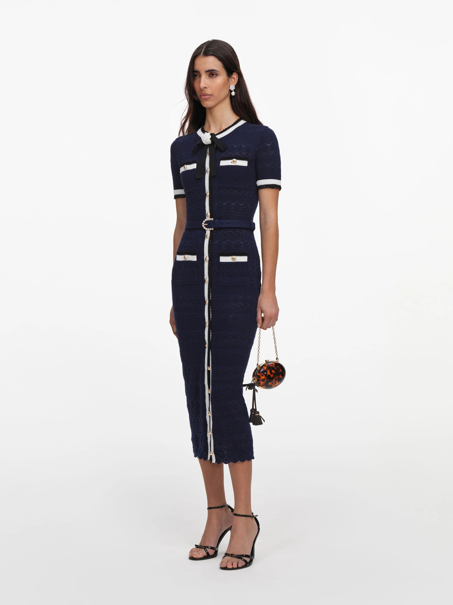 [SELF PORTRAIT] Short sleeve dress FW26 PF26072MANNAVY