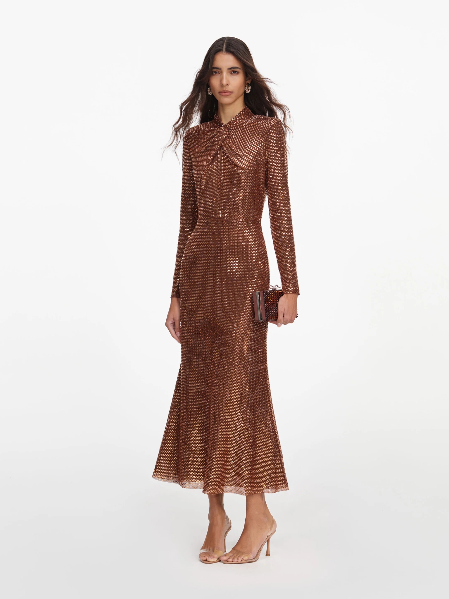 [SELF PORTRAIT] Sleeveless dress FW26 PF26116MBRBROWN