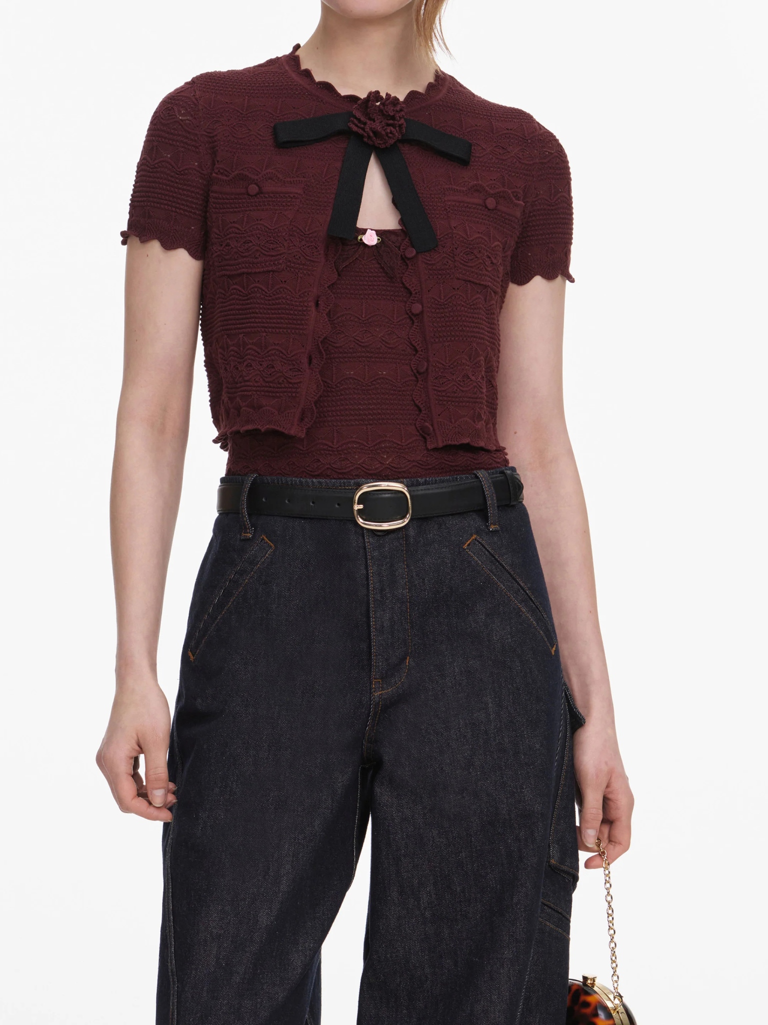 [SELF PORTRAIT] T-shirts Short Sleeve FW26 PF26069TBRBROWN