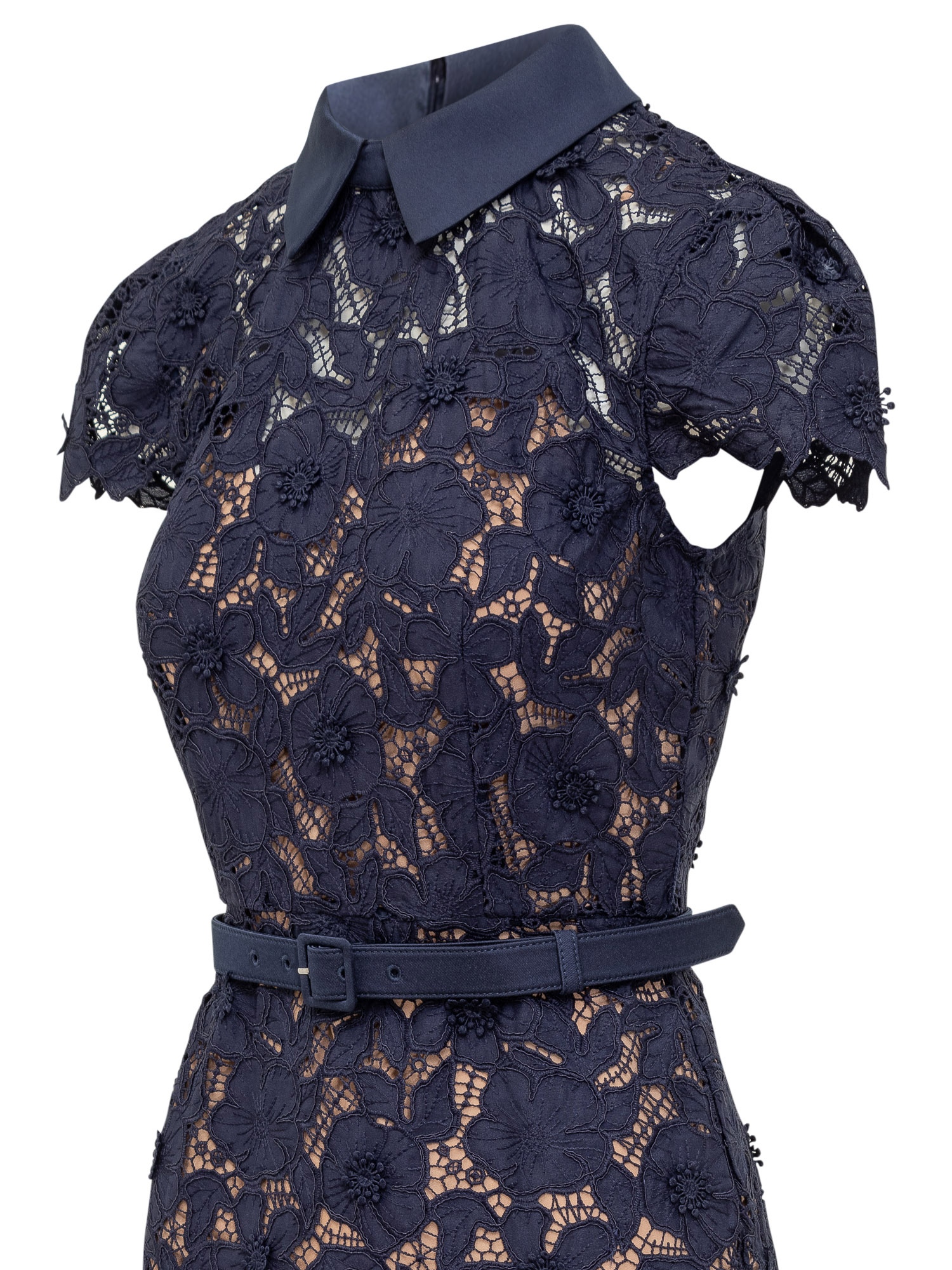 [Self-portrait] Short sleeve dress SS26 RS26171MN NAVY