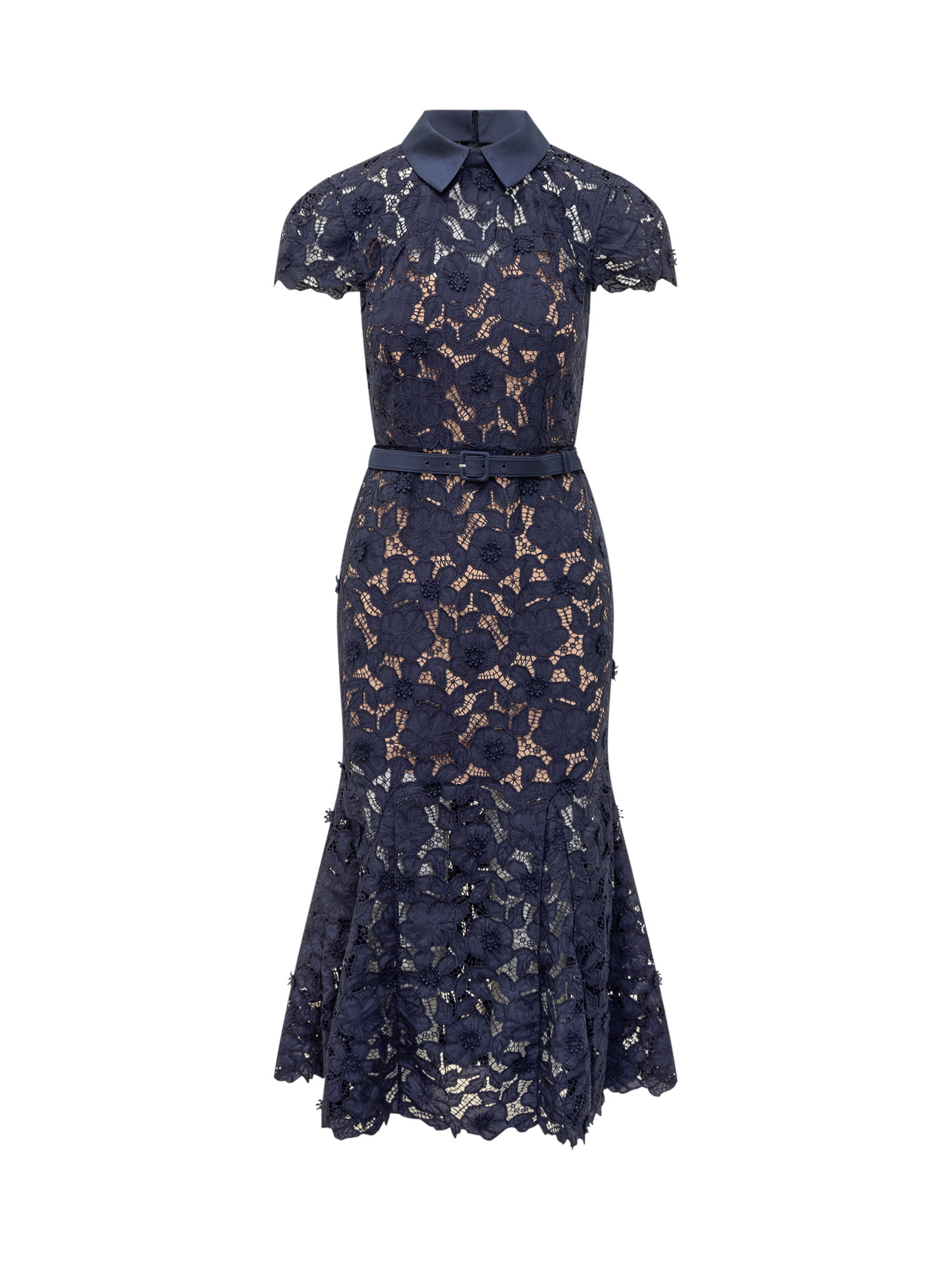 [Self-portrait] Short sleeve dress SS26 RS26171MN NAVY