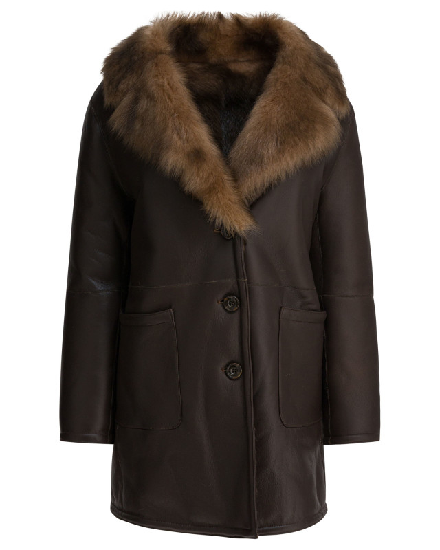[B&W] Fur Jacket FW26 1650MONTONEMARRONE