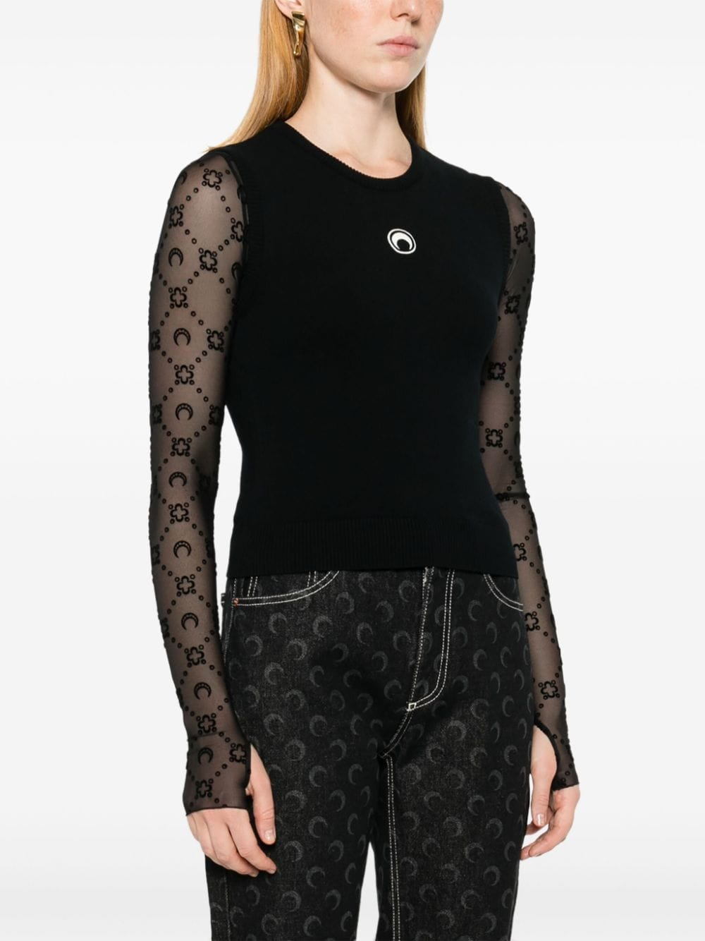 [MARINE SERRE] Knitwear SS25 WTK043ACKNI0511BK99