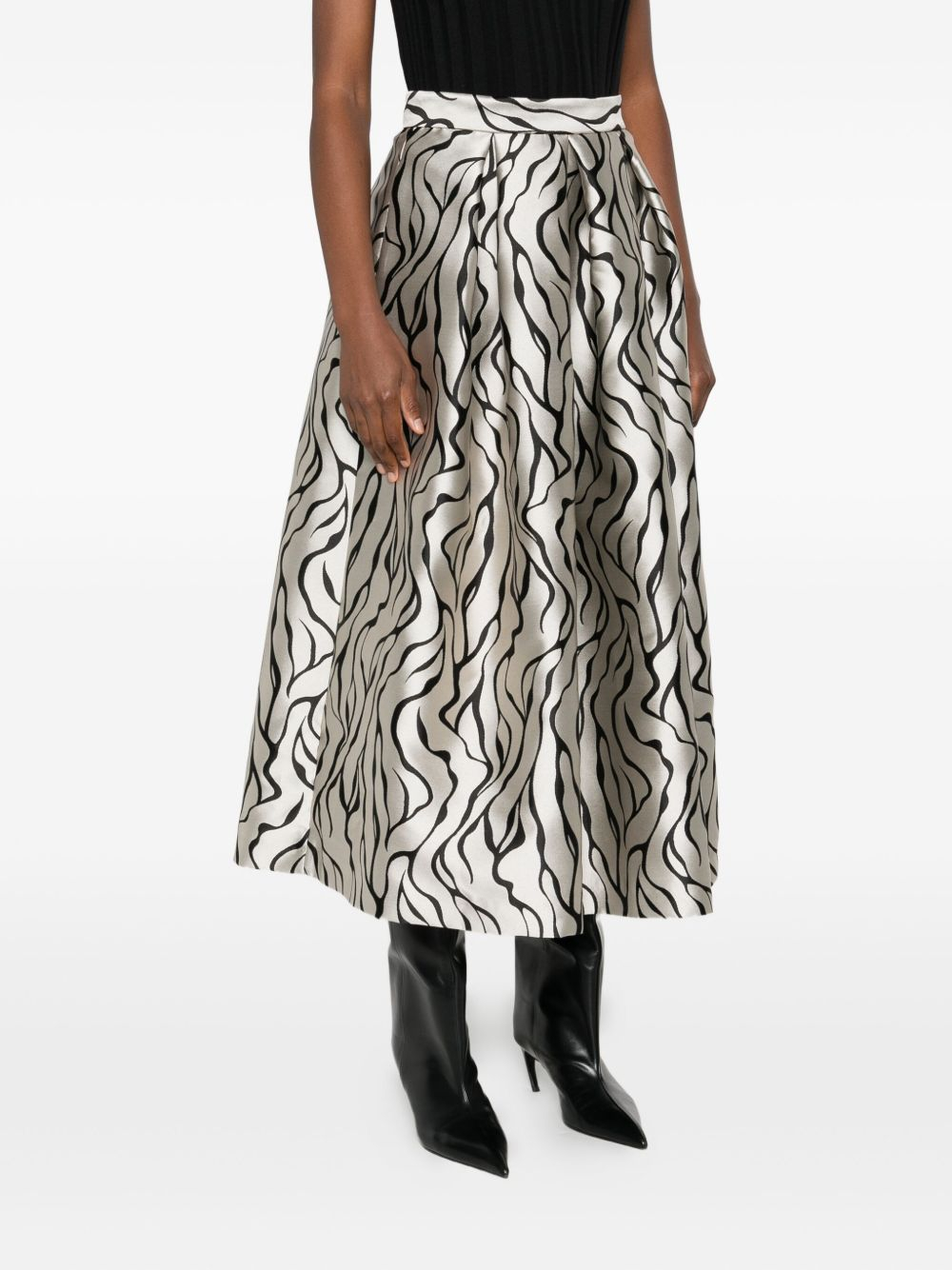 [LUNATICA MILANO] Midi skirt FW25 LUNA88JQSTREAKSGREY