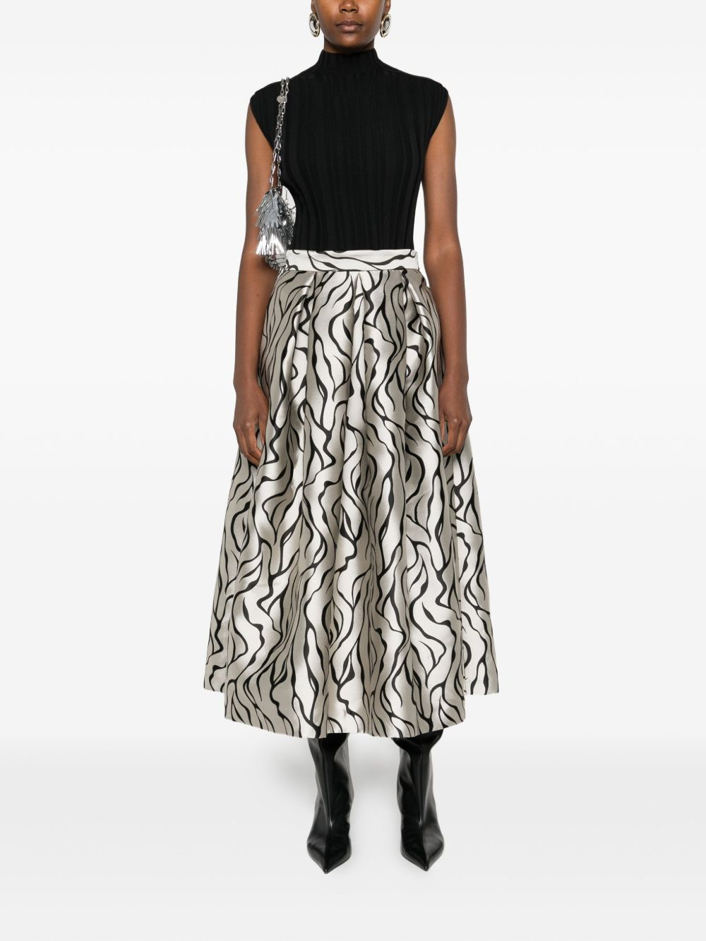 [LUNATICA MILANO] Midi skirt FW25 LUNA88JQSTREAKSGREY