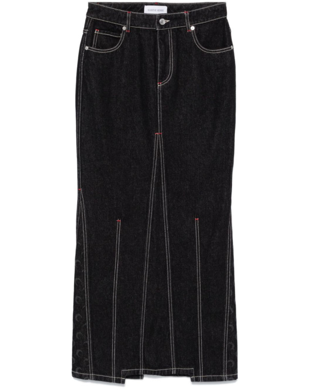 [MARINE SERRE] Long skirt FW24 WSK074ARDEN0001BK99