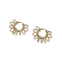 [Amina Muaddi] Earring FW23 MULTIRINGHOOPBIGCRYSTALWHITE&GOLD