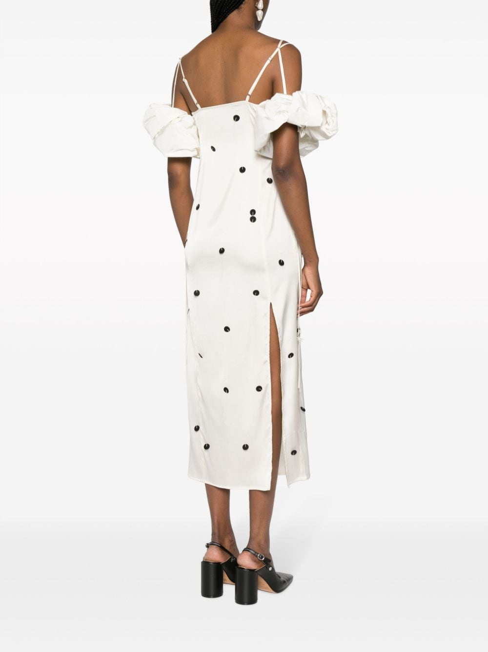[JACQUEMUS] Short sleeve dress FW23 233DR0741000OFFWHITEBLACK