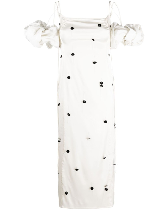 [JACQUEMUS] Short sleeve dress FW23 233DR0741000OFFWHITEBLACK