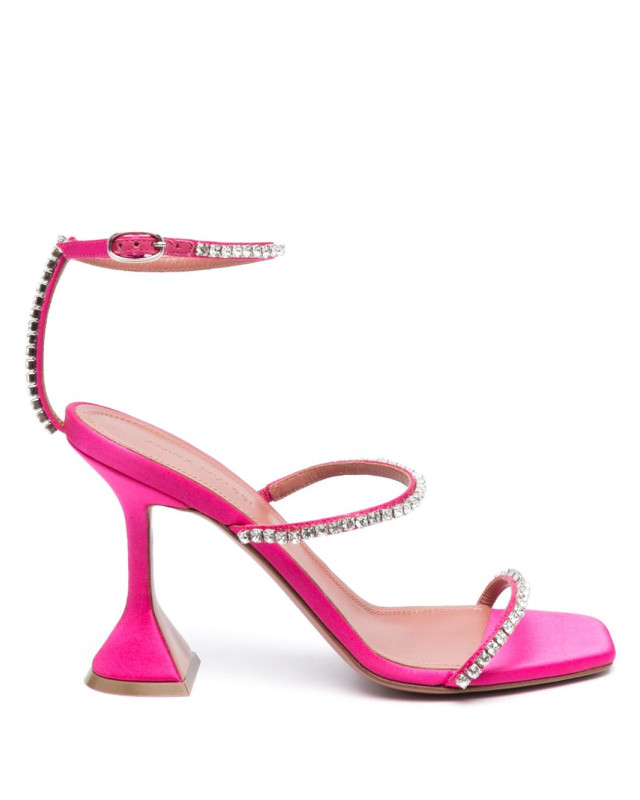 [Amina Muaddi] Sandals SS23 GILDASANDALSATINRASBERYY