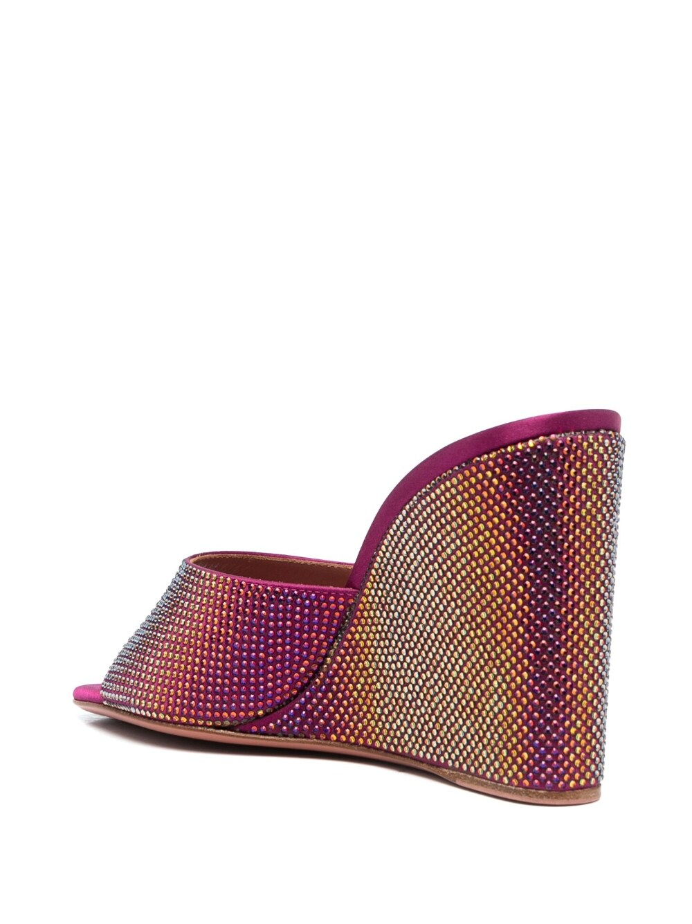 [Amina Muaddi] Sandals SS23 LUPITACRYSTALWEDGESATINMAGENTA