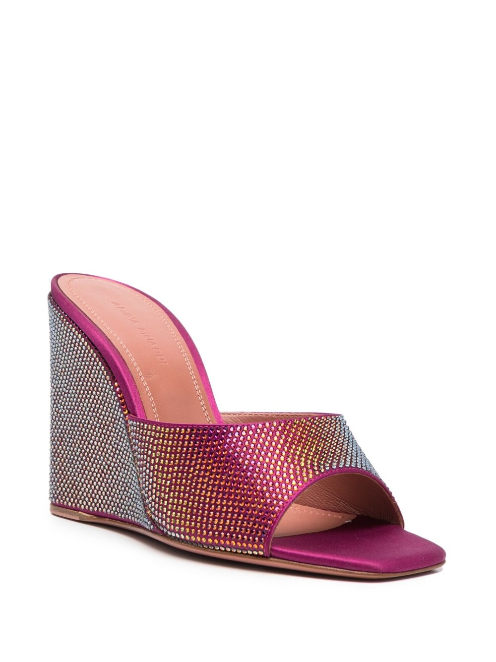 [Amina Muaddi] Sandals SS23 LUPITACRYSTALWEDGESATINMAGENTA