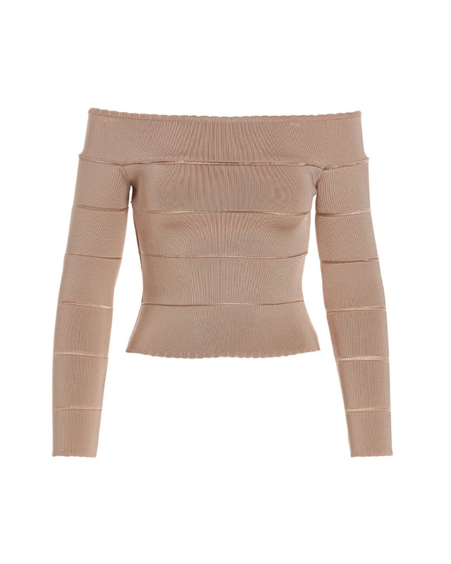 [Alexandre Vauthier] T-shirts Long Sleeve SS23 231KTO1809BLUSH