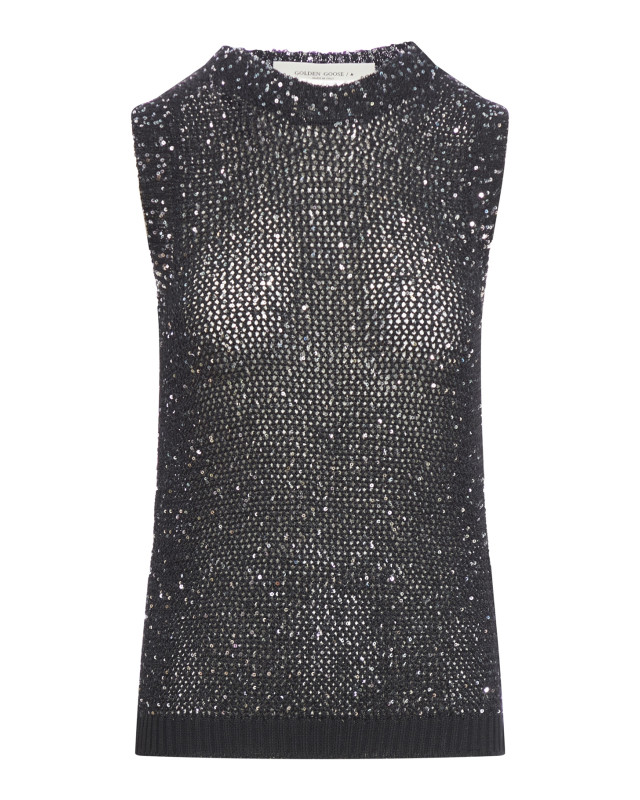 [GOLDEN GOOSE DELUXE BRAND] Tank top SS26 GWP01922P00169190100 BLACK