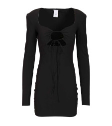 [Amazuin] Long sleeve dress FW25 11NILUDBDEEP BLACK