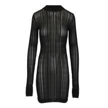 [Amazuin] Long sleeve dress FW25 11LYDUVBVIBRANT  BLACK