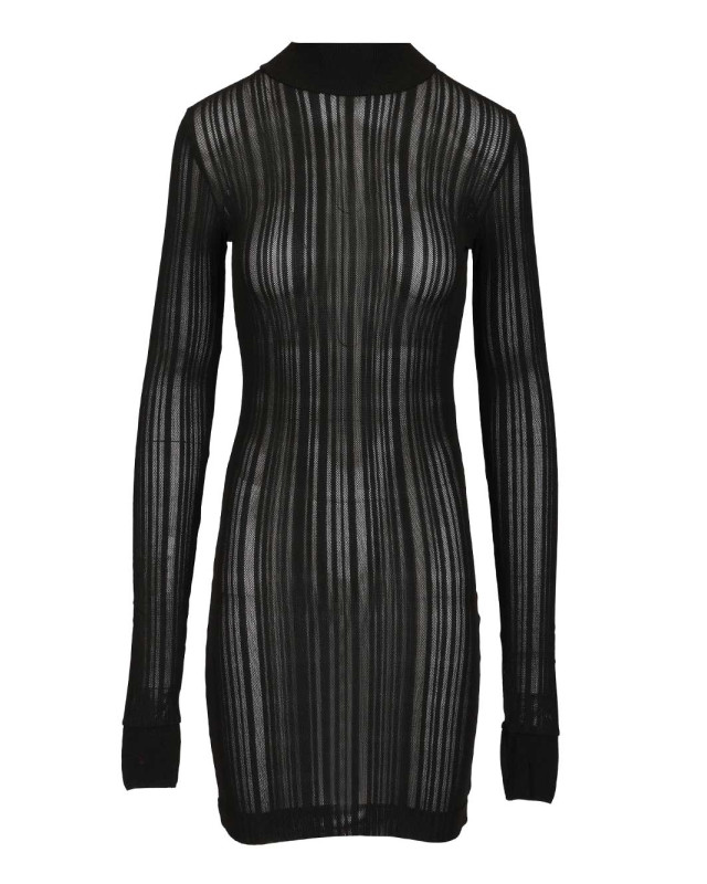 [Amazuin] Long sleeve dress FW25 11LYDUVBVIBRANT  BLACK