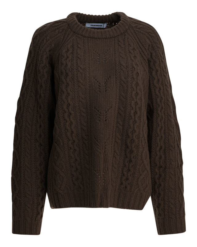 [SANDBEIGE] Knitwear FW25 SBC3NT03ACMOCHA BROWN