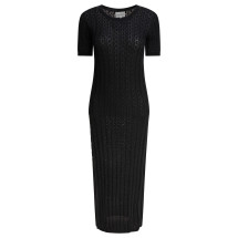 [LOULOU STUDIO] Short sleeve dress SS25 ARUBABLACK