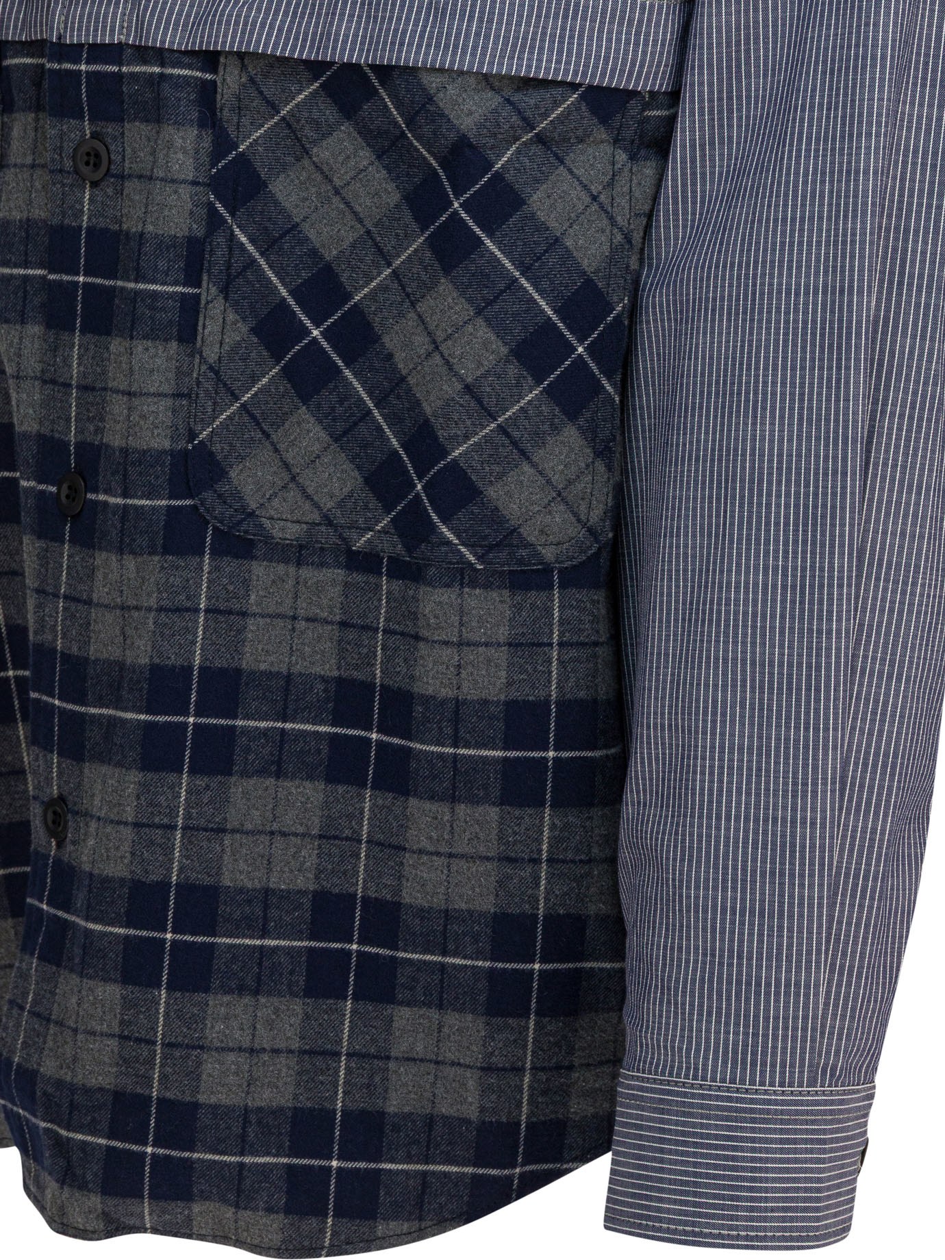 [Comme Des Garcons Homme] Shirts Long Sleeve FW25 HP-B018-W251 NVY/WHT XGRY/N