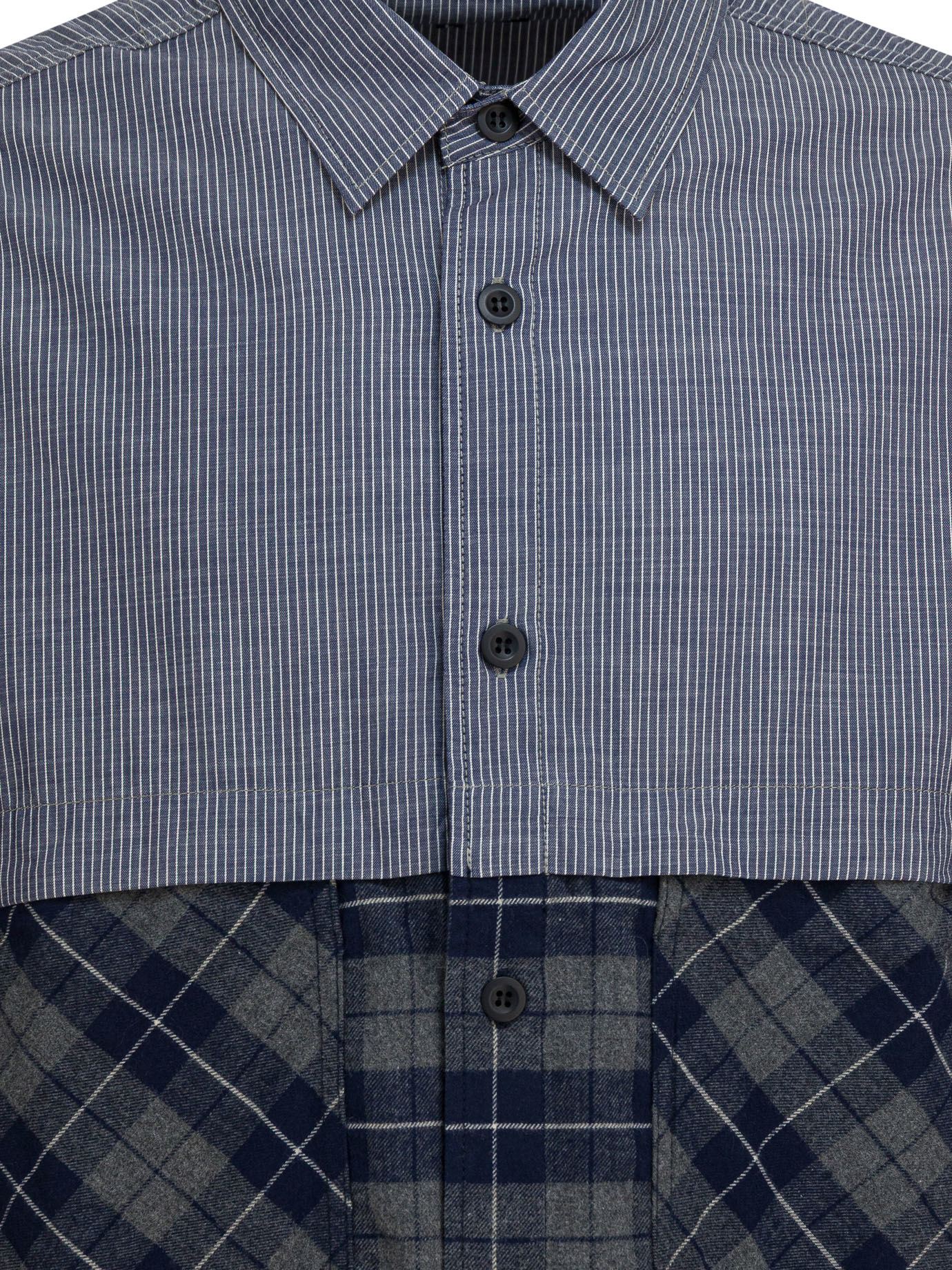 [Comme Des Garcons Homme] Shirts Long Sleeve FW25 HP-B018-W251 NVY/WHT XGRY/N