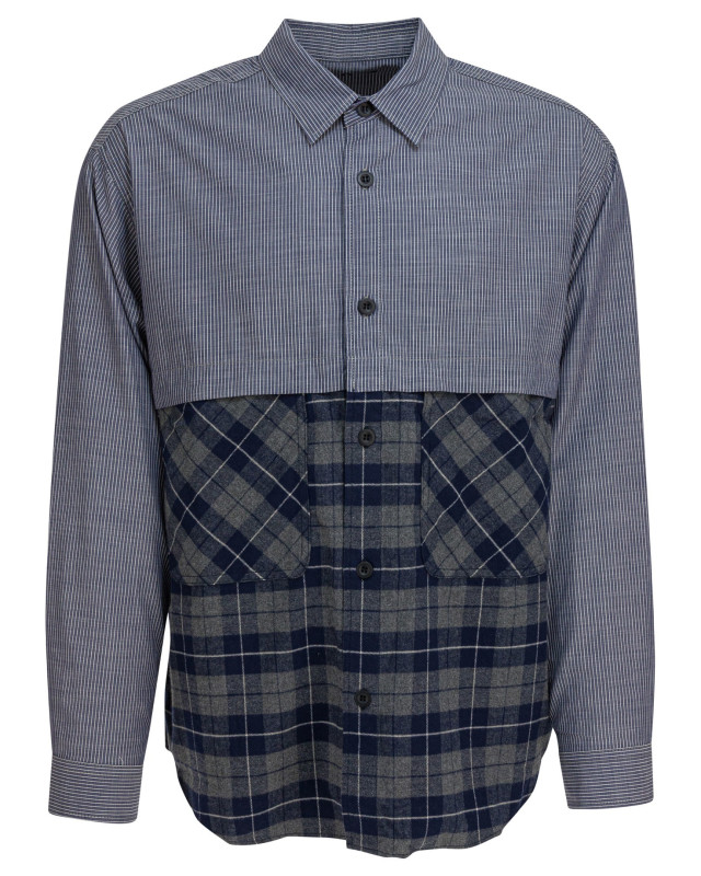 [Comme Des Garcons Homme] Shirts Long Sleeve FW25 HP-B018-W251 NVY/WHT XGRY/N
