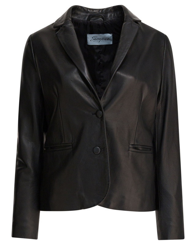 [Semper] Blazer FW25 BLAZER_LEATHER_BLACK