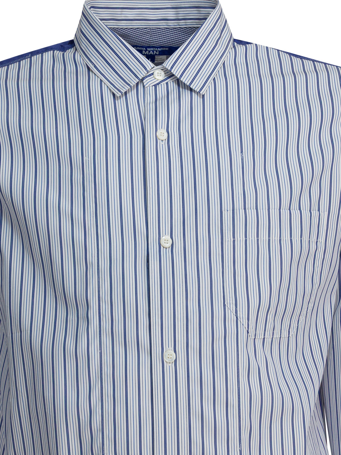 [Junya Watanabe MAN] Shirts Long Sleeve FW25 WP-B015-W251 WH/NV X WH/BLU