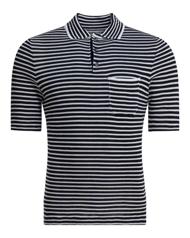 [Rakki] Shirts Short Sleeve SS25 BROADWAYBLU NOTTE-BIANCO